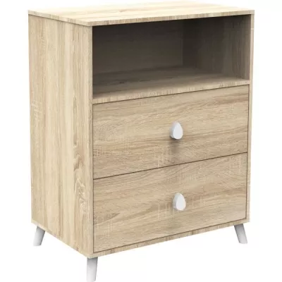 Chambre bébé duo MONTANA - Lit 120x60 + Commode a langer 2 tiroirs d