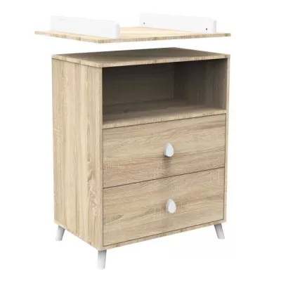 Chambre bébé trio MONTANA - Lit 120x60 + Commode a langer 2 tiroirs