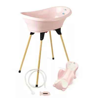 Pack baignoire THERMOBABY VASCO 5 en 1 Rose poudre - Fabriqué en Fran