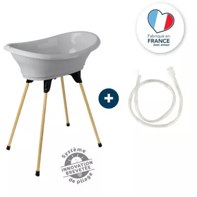 THERMOBABY Kit baignoire VASCO Gris charme : baignoire + pieds + tuyau