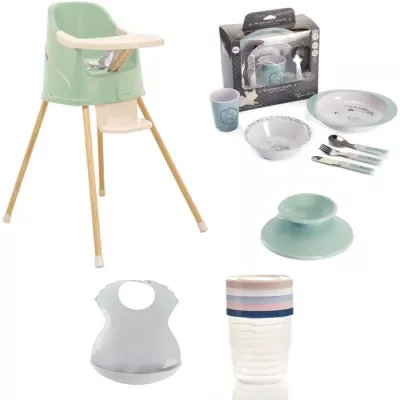 Pack Repas YOUPLA - Thermobaby - Chaise haute - Coffret vaisselle - 5