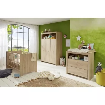 Baby room Trio : Bed 70 x 140 cm + Changing comfort + OLI wardrobe