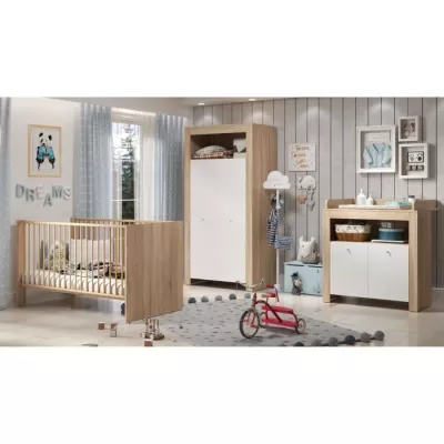 Baby room trio PIA - Bed 70x140 cm + Changing comfort 2 doors +