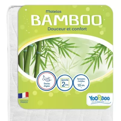 Matelas Bébé Bamboo - YOOPIDOO - 60x120 cm - Viscose Douce et Absorb