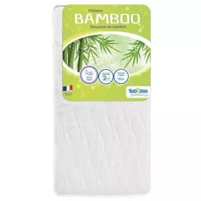 Matelas Bébé Bamboo - YOOPIDOO - 60x120 cm - Viscose Douce et Absorb