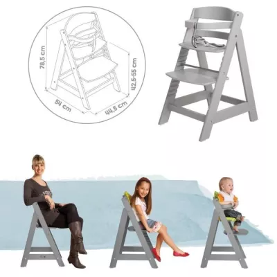 Sit Up III Wood Evolutive High Chair - ROBA - Adjustable in High