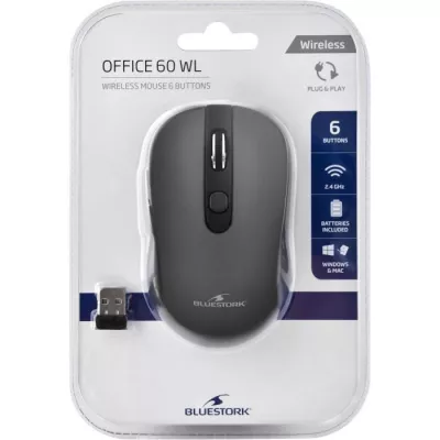 Souris Sans Fil Bluestork Office 60 Gris - Pratique et Élégante