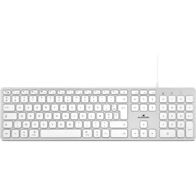 Clavier Filaire BLUESTORK KB Mac - Compatible Mac - Blanc - Compact et Ergonomique