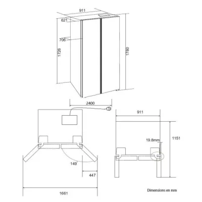 American Refrigerator 556L - Total No Frost - water dispenser