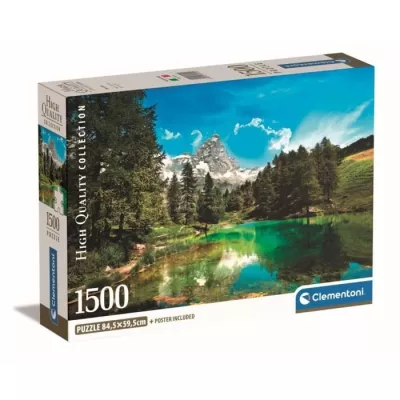 Clementoni - 1500p Blue Lake - 59.2 x 84.3 cm - With poster