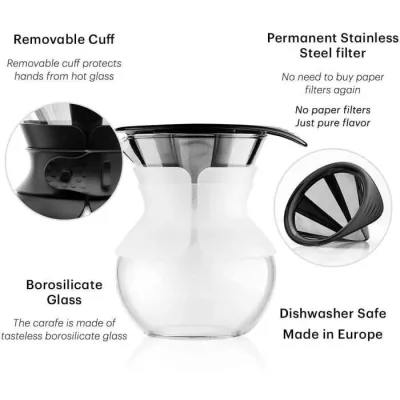 Cafetière POUR OVER BODUM, filtre inox - 0.5L - 4 tasses