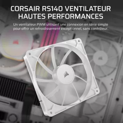 Ventilateur PWM 140mm - CORSAIR - RS140 - Blanc