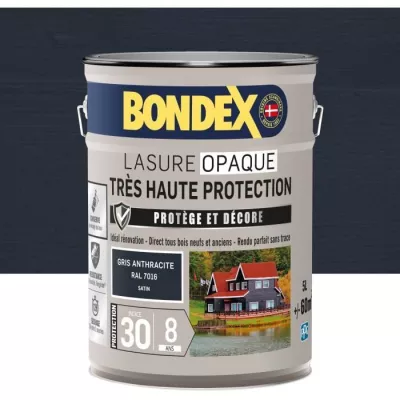 Opaque Lasure in Grey Anthracite RAL 7016 - 5L Bondex