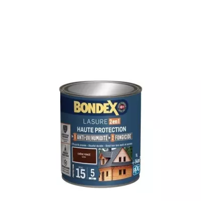 BONDEX Lasure 2 en 1 Satin Haute Protection 5 ans - Chene foncé : Fini satiné durable