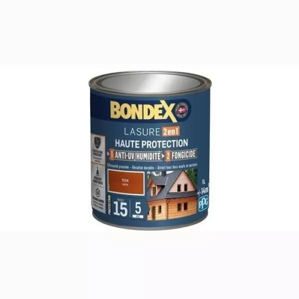 BONDEX Lasure 2 en 1 Satin Haute Protection 5 ans - Teck