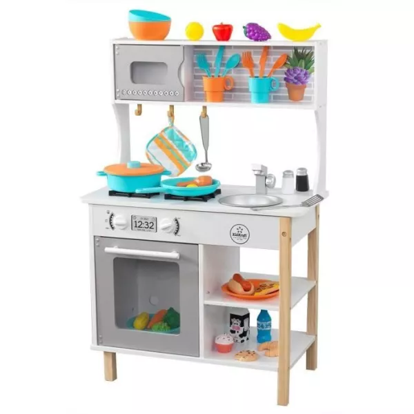 KidKraft - Cuisine en bois pour enfant All Time Play, four, micro-ondes et accessoires inclus