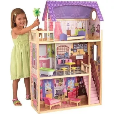 KIDKRAFT - Kayla wooden doll house + 11 pieces - Pink