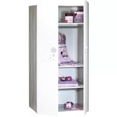 Baby cabinet Nao - MDF - White - 2 doors - 85 x 175 x 56 cm - BABY