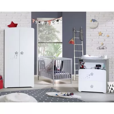 Baby cabinet Nao - MDF - White - 2 doors - 85 x 175 x 56 cm - BABY