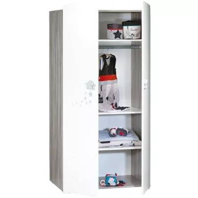 Baby cabinet Nao - MDF - White - 2 doors - 85 x 175 x 56 cm - BABY