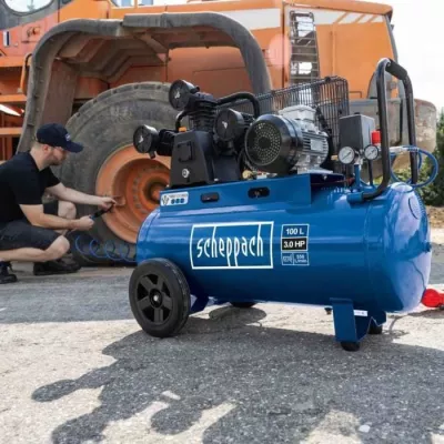 Compresseur de 100 litres a entraînement par courroie - SCHEPPACH - H