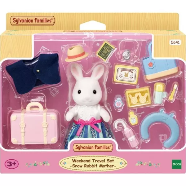 Miniature figure - Mom Snowpin and her weekend suitcase - SYLVANIAN FAMILIES