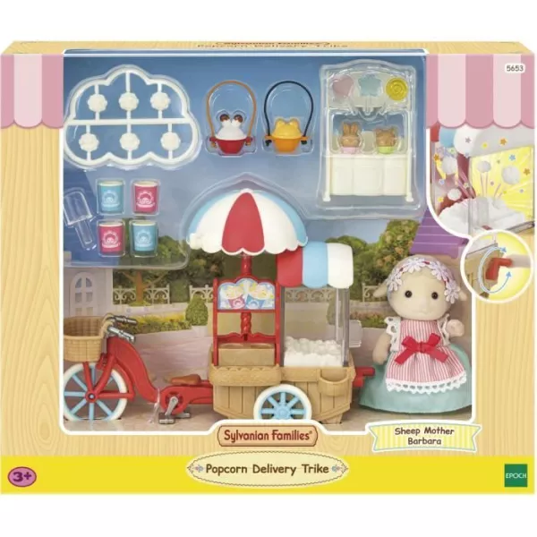 Miniature figure - SYLVANIAN FAMILIES - The sheep mom and her popcorn stand