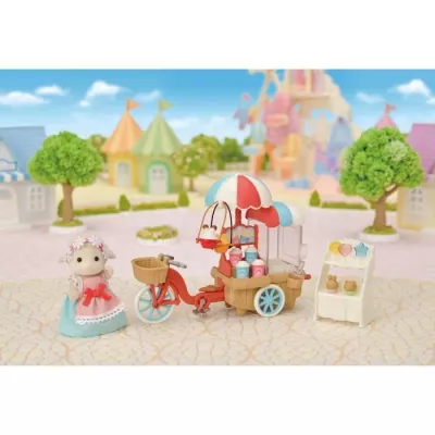 Miniature figure - SYLVANIAN FAMILIES - The sheep mother and her stand