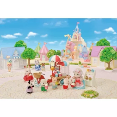 Miniature figure - SYLVANIAN FAMILIES - The sheep mother and her stand