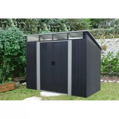 Abri de jardin en métal 4,61 m² - 238,4 x 193,2 x 202,6 cm - Kit d'a