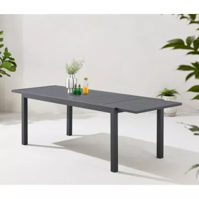 Table de jardin extensible 6 a 8 personnes - Structure et plateau en a