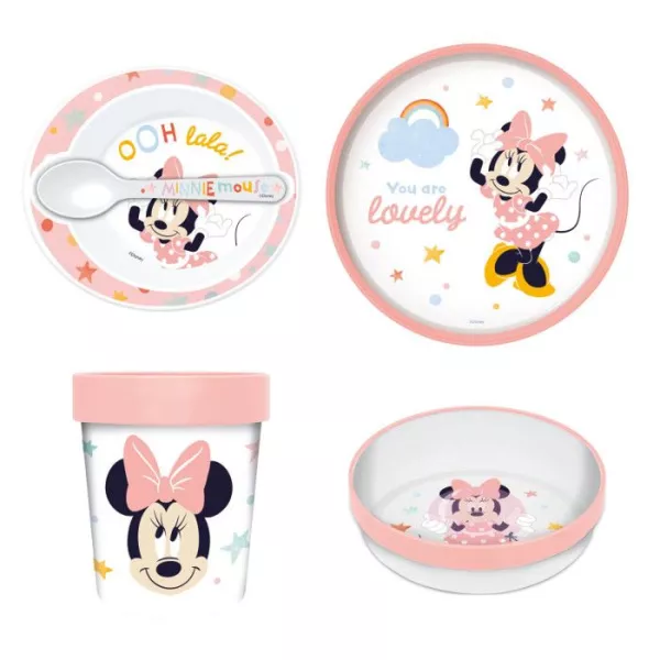 Meal pack 2nd age THERMOBABY MINNIE - 3 Plates + one cup + 1 spoon