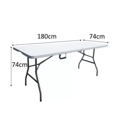 Table de réception traiteur pliante - 8 personnes - 180x74xH73,5 cm -