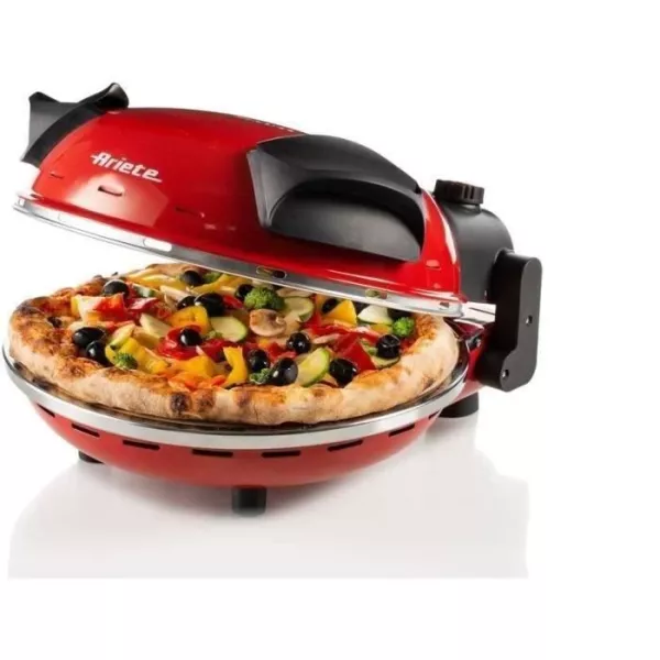 Electric pizza oven ARIETE - Red - Refractory stone - 1200W - Diameter 33cm - Temperature max 400°C