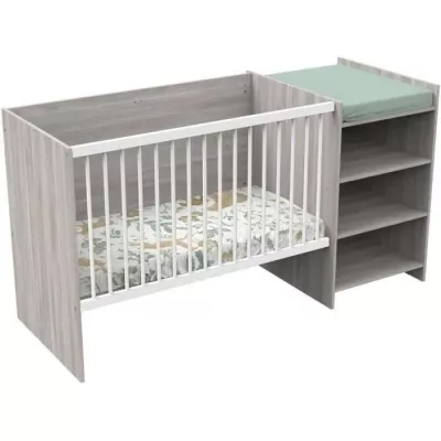 Lit bébé combiné - 120x60cm - Evolutif en 90x190cm - Babyprice Up -