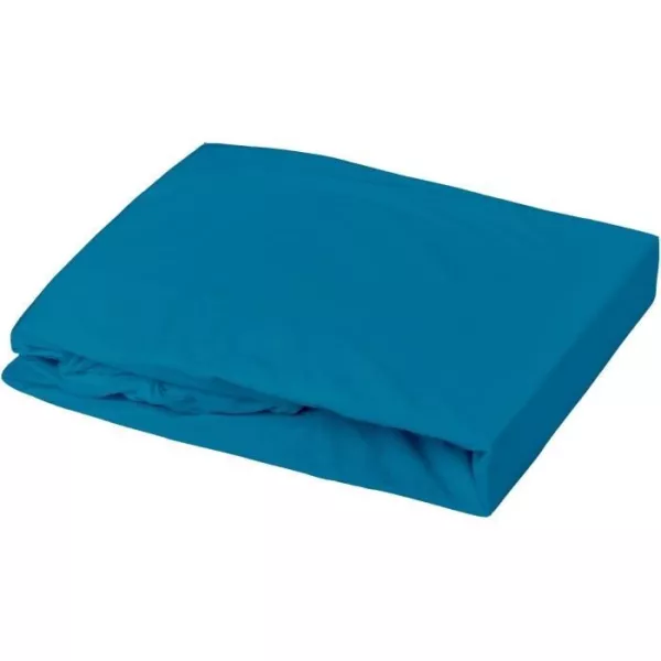 DOMIVA Drap housse + Alese Uni - 100% Coton - oeko-Tex - Blanc/Canard - 60 x 120 cm