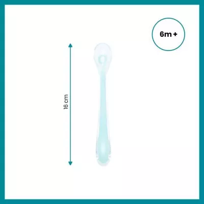 BABYMOOV Lot de 5 Cuilleres bébé 1er âge en silicone, ergonomiques, passent au lave-vaisselle, sans BPA, multicolore