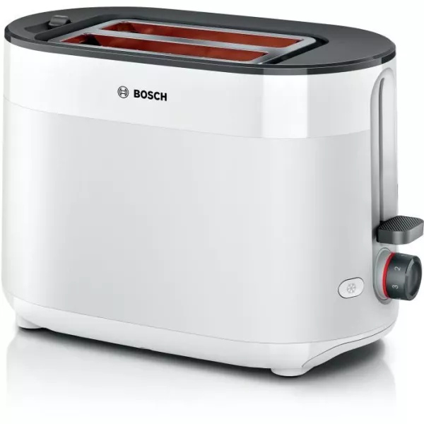 Toaster - BOSCH - TAT2M121 MyMoment - Blanc - 2 tranches - centrage automatique du pain - fonctions décongélation et réchauff