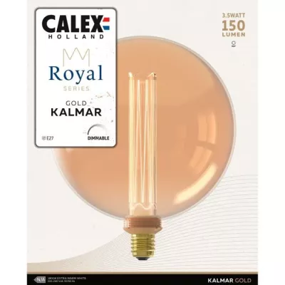 Ampoule LED E27 - CALEX - Royal Kalmar - Filament - 3,5 W - 150 lm - 1800 K - Intensité variable - Or blanc chaud