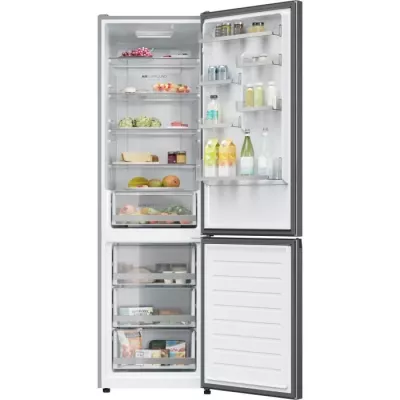 Réfrigérateur Combiné - HAIER HDW1620DNPK - Classe D - 377 L - 200 x 59,5 x 65,9 cm - Effet Inox