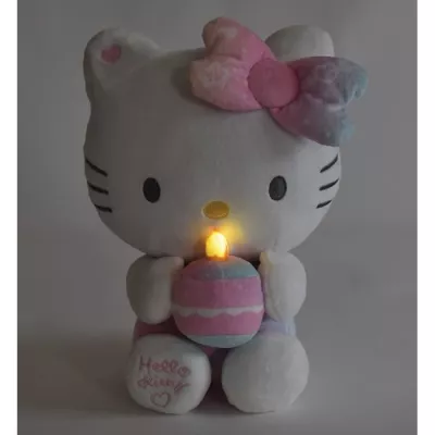 Hello Kitty Peluche Interactive Anniversaire +/- 26 cm - JEMINI - Musique, bougie et rire interactifs.