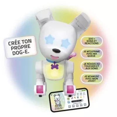 Robot chien interactif - LANSAY - DOG-E - Blanc - Pour enfant a partir de 6 ans - Batterie