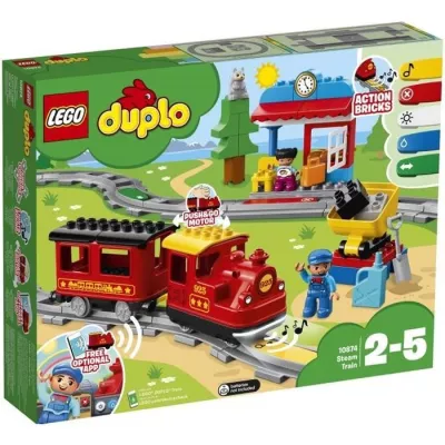 LEGO 10874 DUPLO Town Train a Vapour, Pile Toy, With Sounds, Lumieres and Remote Control, Train Game for Children 2-5 years old