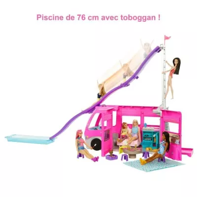 Barbie-Camping-Car Transformable de 76 cm HCD46