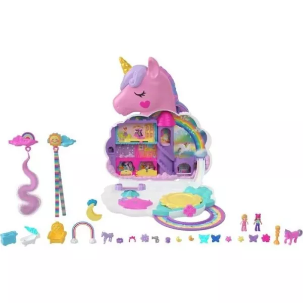 Polly Pocket Mini-univers-Salon de coiffure Licorne arc-en-ciel HKV51