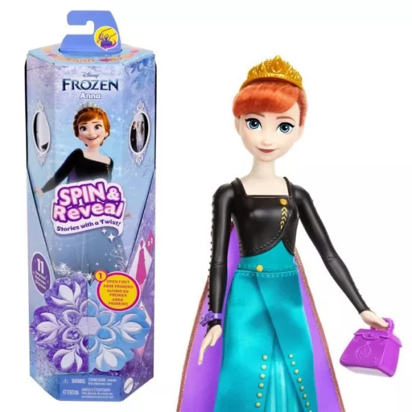 Spin & Reveal Snow Queen-Anna- Mattel Surprise Doll Disney HXD27