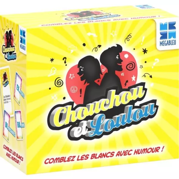 Jeu de société - MEGABLEU - Chouchou et Loulou Nomade - 200 cartes phrases a compléter avec humour