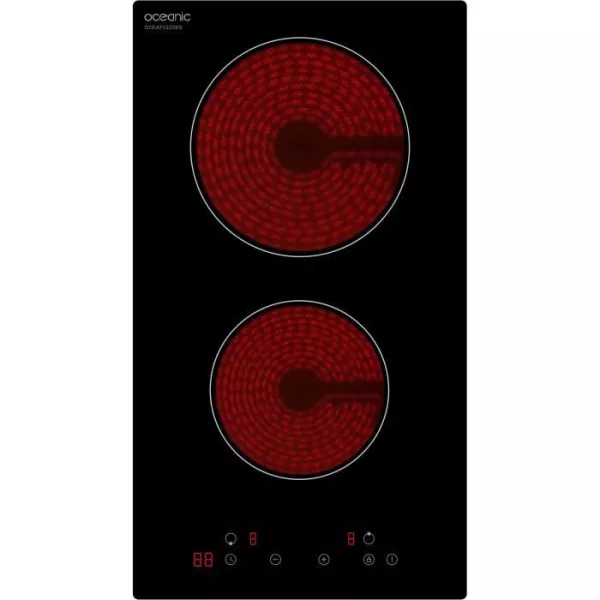 Plaque de cuisson vitrocéramique OCEANIC - 2 foyers - 2900W - commandes sensitives