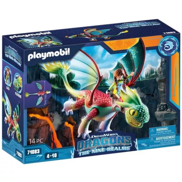 PLAYMOBIL - 71083 - Dragons Nine Realms: Feathers & Alex - Removable dragon figure