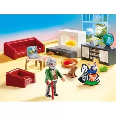 PLAYMOBIL - 70207 - Dollhouse The Traditional House - Living room with fireplace